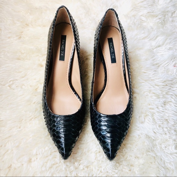 Black Rachel Zoe pumps snakeskin leather - Picture 1 of 8